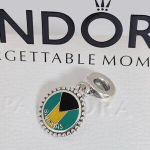 Pandora Bahamas Flag Exclusive Dangle Charm S925 Silver with box